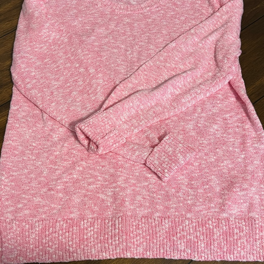 J Crew Pink Long-sleeve light weight bright sweater.Great for Spring.Medium - Picture 2 of 7